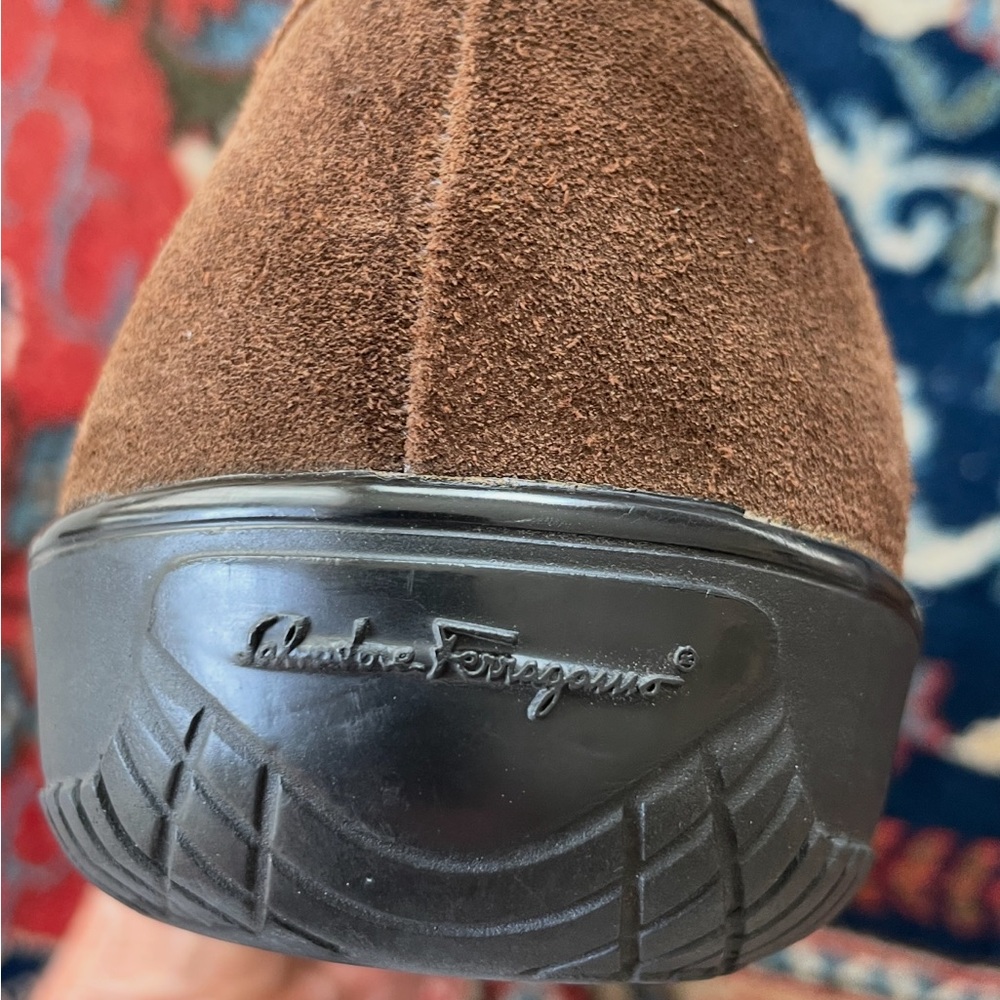 Salvatore Ferragamo Men's Chocolate Suede Loafers